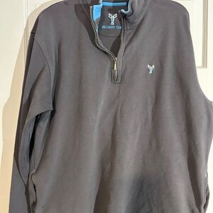 The Hamptons Pullover Mens Large Gray/Blue Quarter Zip Lobster Logo-see all pics